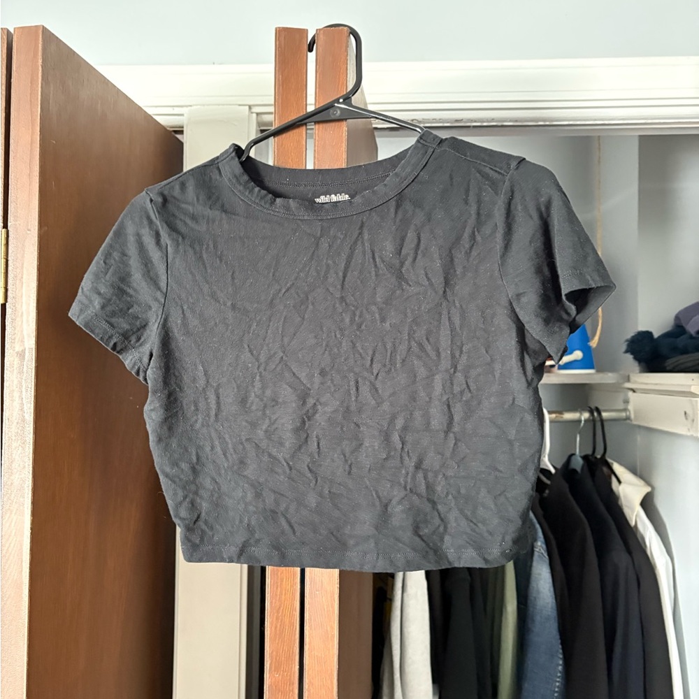 Wild Fable Classic Black Crop Top